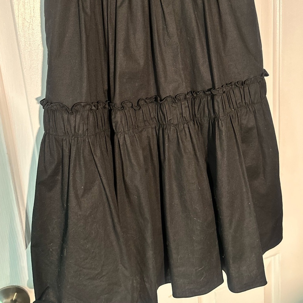 Kay Unger black cotton poplin dress with ruffles, size 4 - Picture 4 of 9